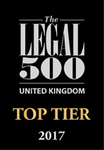 Legal 500 Top Tier 2017 Award